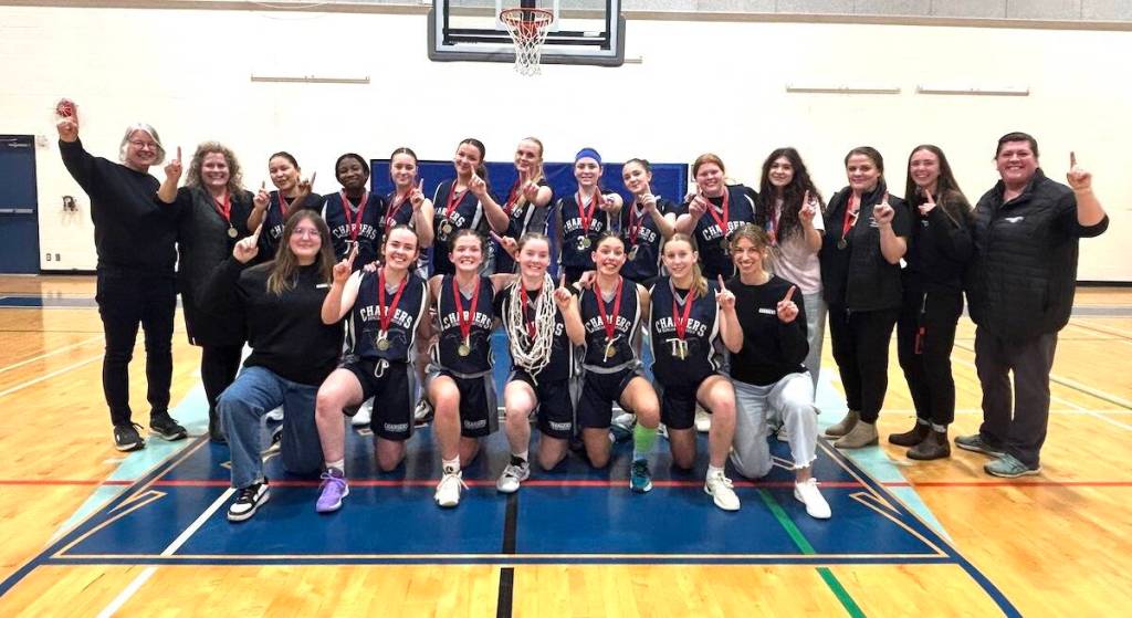 The Duncan Christian School senior girls' basketball team held its highest-ever seed heading into the 2026 B.C. School Sports Girls Basketball Provincial Championships at the Langley Events Centre, Feb. 25 to 28. (Courtesy of Tom Veenstra)