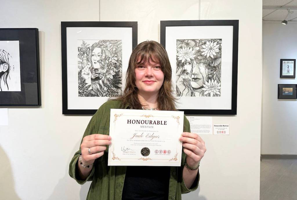 CVAC&rsquo;s annual Youth Arts Showcase is on display inside Duncan&rsquo;s Cowichan Valley Arts Council main gallery until March 30. Jade Edgar is one of the 100 remarkably talented emerging young artists to participate who was awarded an &lsquo;Honourable Mention&rsquo; for her piece &lsquo;The Girl and the Water Lily&rsquo;. (Courtesy of CVAC)